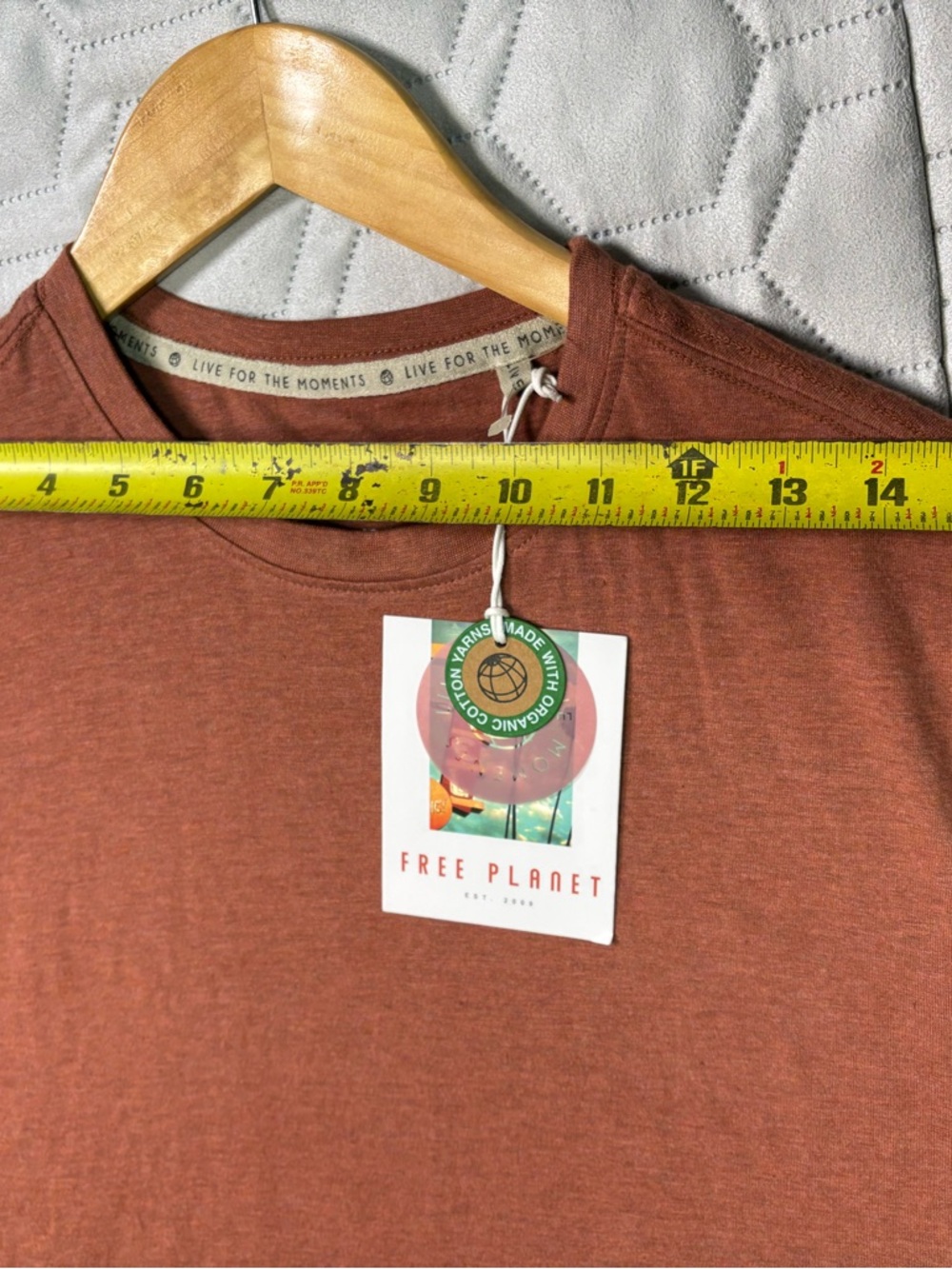 Free Planet Men's Rust Orange Crewneck Tee - Picture 7 of 11